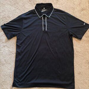 Nike Golf Short Sleeve Pullover 1/4 Button Collar Men's Shirt Black Size M